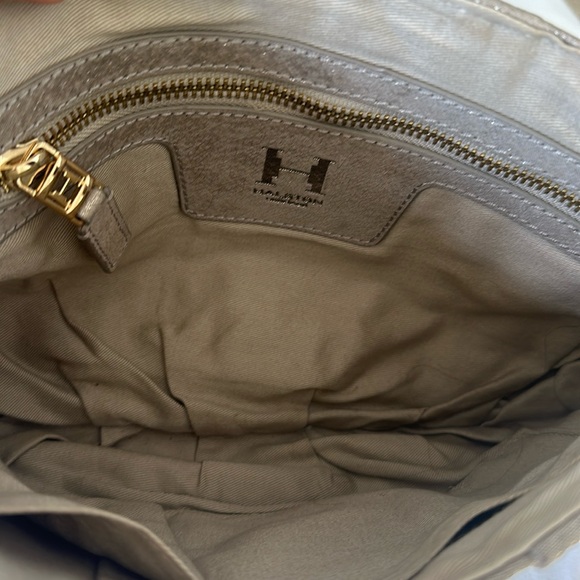 Halston Heritage Top Handle Gold & Metalic Leather Bag - Picture 5 of 9